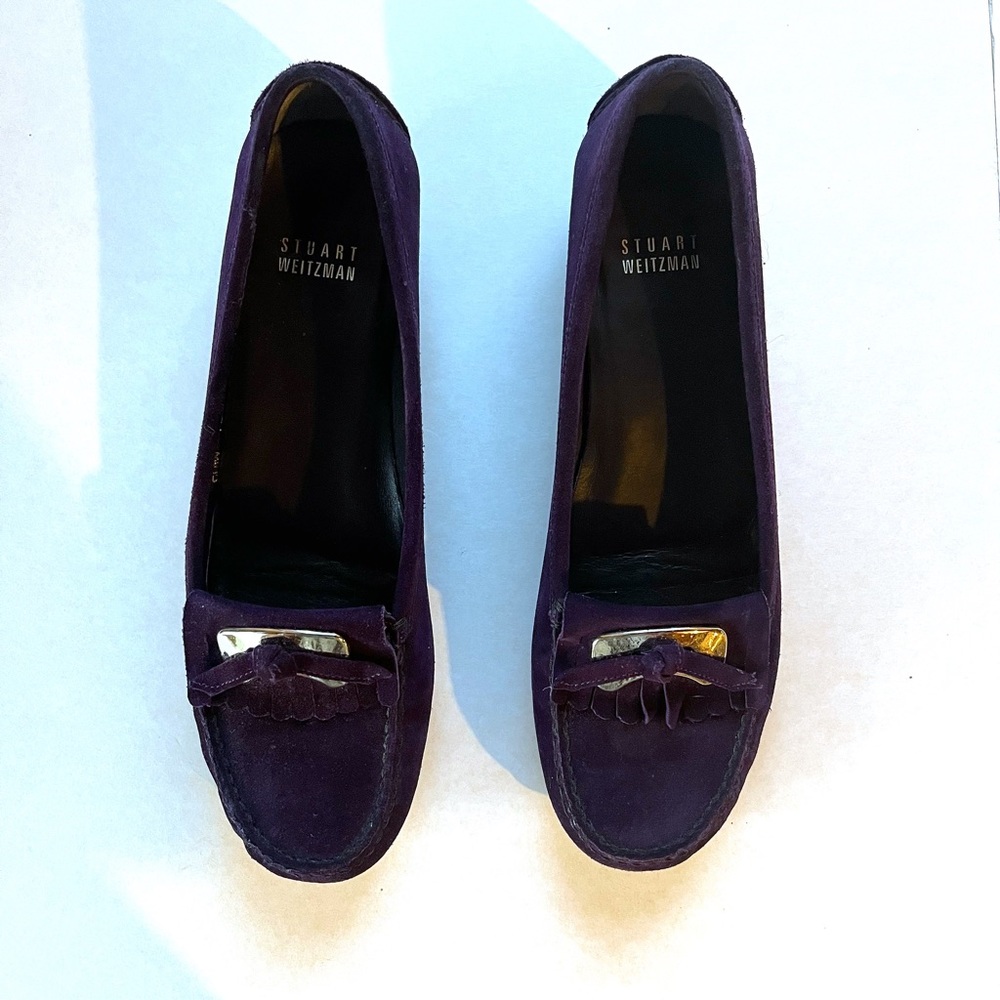 Stuart Weitzman Purple Suede Loafers 7.5